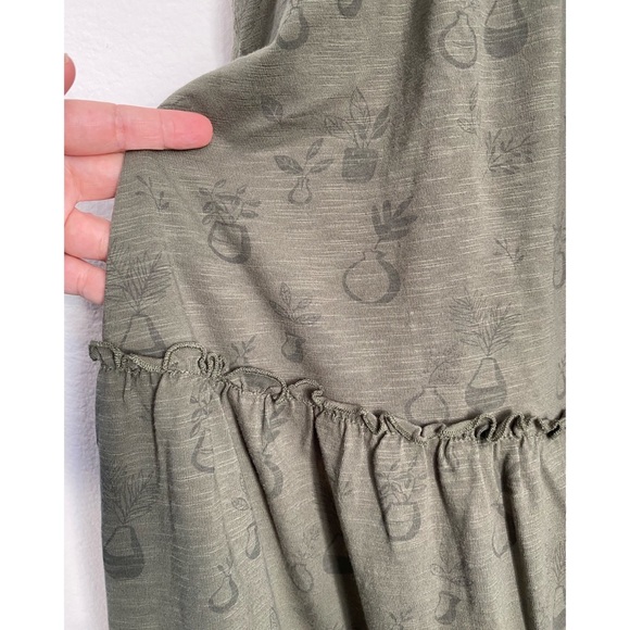 Rylee + Cru • Fern Green Plant Jersey Cotton Tiered Dress NWT - Picture 15 of 16